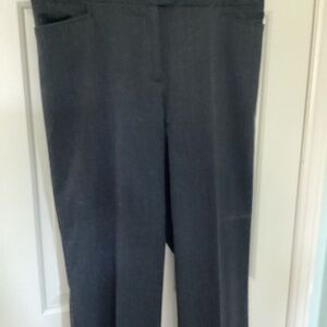 Pinstripe gray dress pants with button and fly front